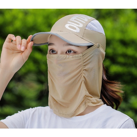 Mũ lưỡi trai kèm khẩu trang chống nắng chống uv cao cấp