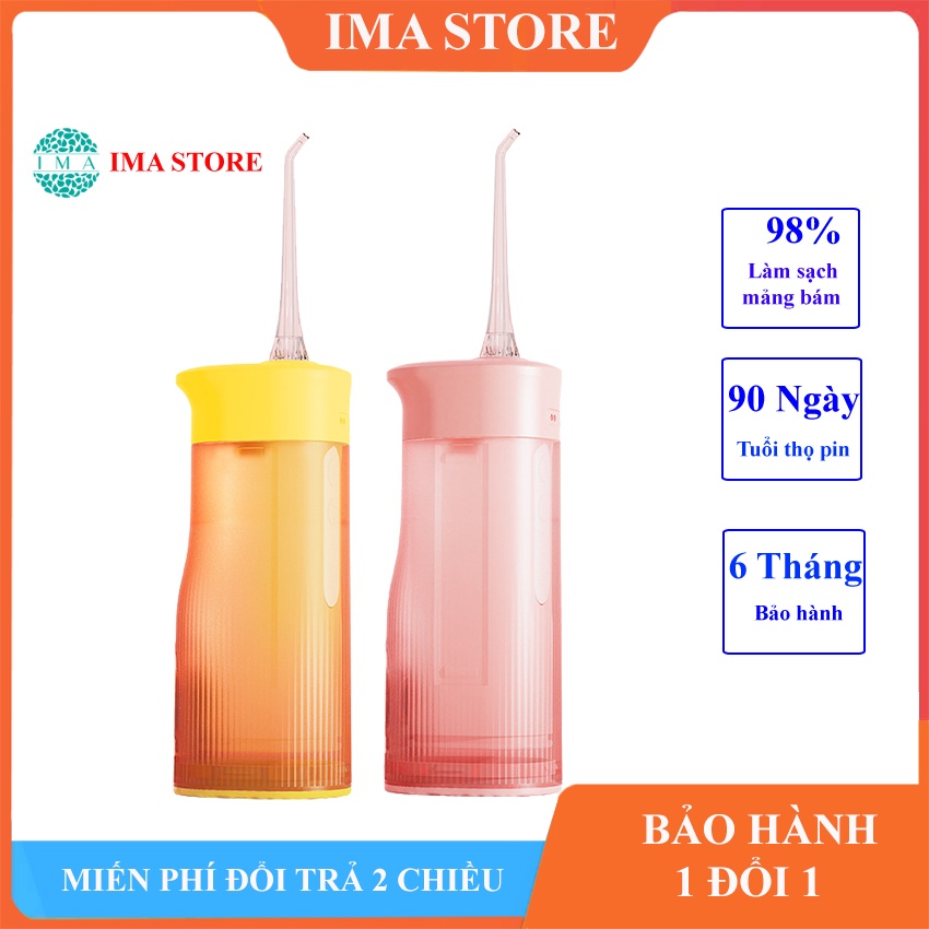 Tăm Nước Tích Hợp Pin Tuổi Thọ 90 Ngày Có 3 Chế Độ Chăm Sóc Răng Giúp Giảm 98% Mảng Bám Thức Ăn Bảo Vệ Lợi