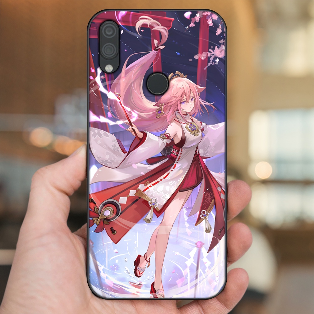 Ốp lưng Xiaomi Redmi Note 7, Note 7 Pro viền đen in hình Yae Miko Genshin Impact
