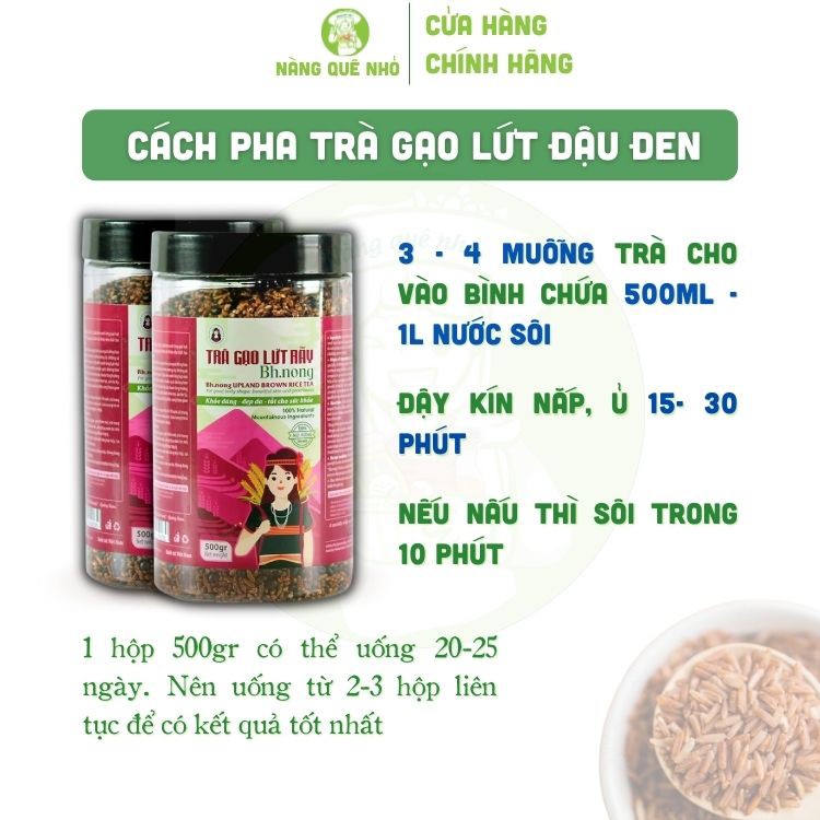 Combo Trà Gạo Lứt Đậu Đen Cô Gái Bhnong Thải Độc Tốt Cho Sức Khỏe 500Gr