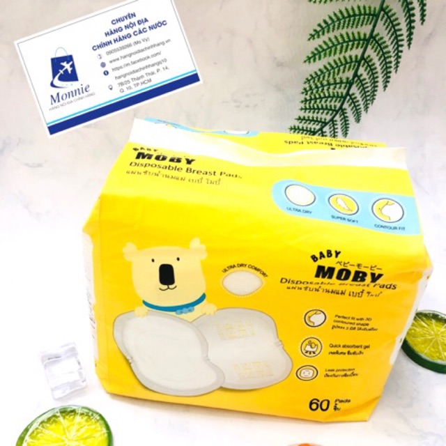 MIẾNG LÓT THẤM SỮA BABY MOBY - 60 MIẾNG