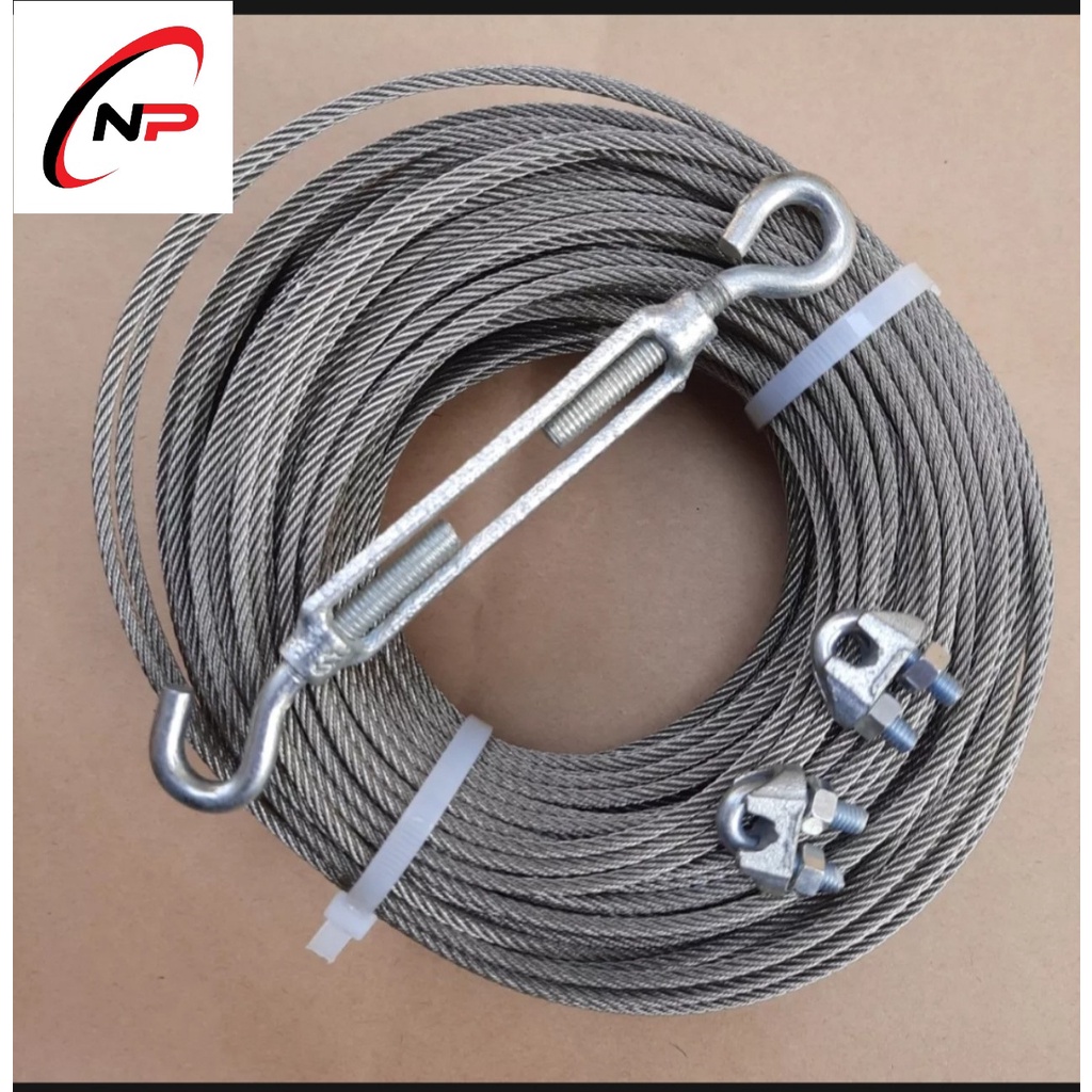 Mua 10 Mét dây cáp INOX 304 chống rỉ sét tặng kèm 2 tăng đơ,4 ốc siết ...