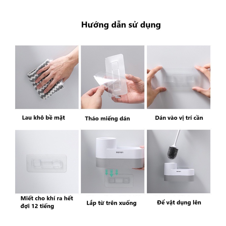 Chổi Cọ Nhà Vệ Sinh Dán Tường OENON Kèm Ngăn Kéo Đựng Đồ (Kèm Miếng Dán)