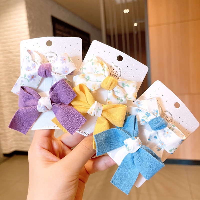 Kẹp Tóc Nơ Phong Cách Mori Hàn Quốc Dễ Thương Cho Bé Gái