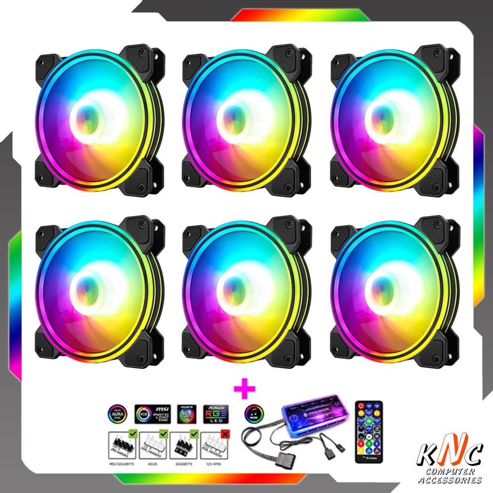Bộ Quạt Tản Nhiệt Fan Led RGB M1 12cm Đồng Bộ Mainboard - Hub Coolmoon Tomato Xigmatek VSP - Nháy Nhạc