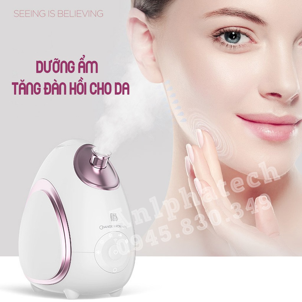 Máy Xông Mặt Nóng Lạnh MKS NV8388B Thông Minh-6 Chế Độ Xông, Công Nghệ Xông NANO ION Kháng Khuẩn, Vòi Phun Xoay 360 Độ