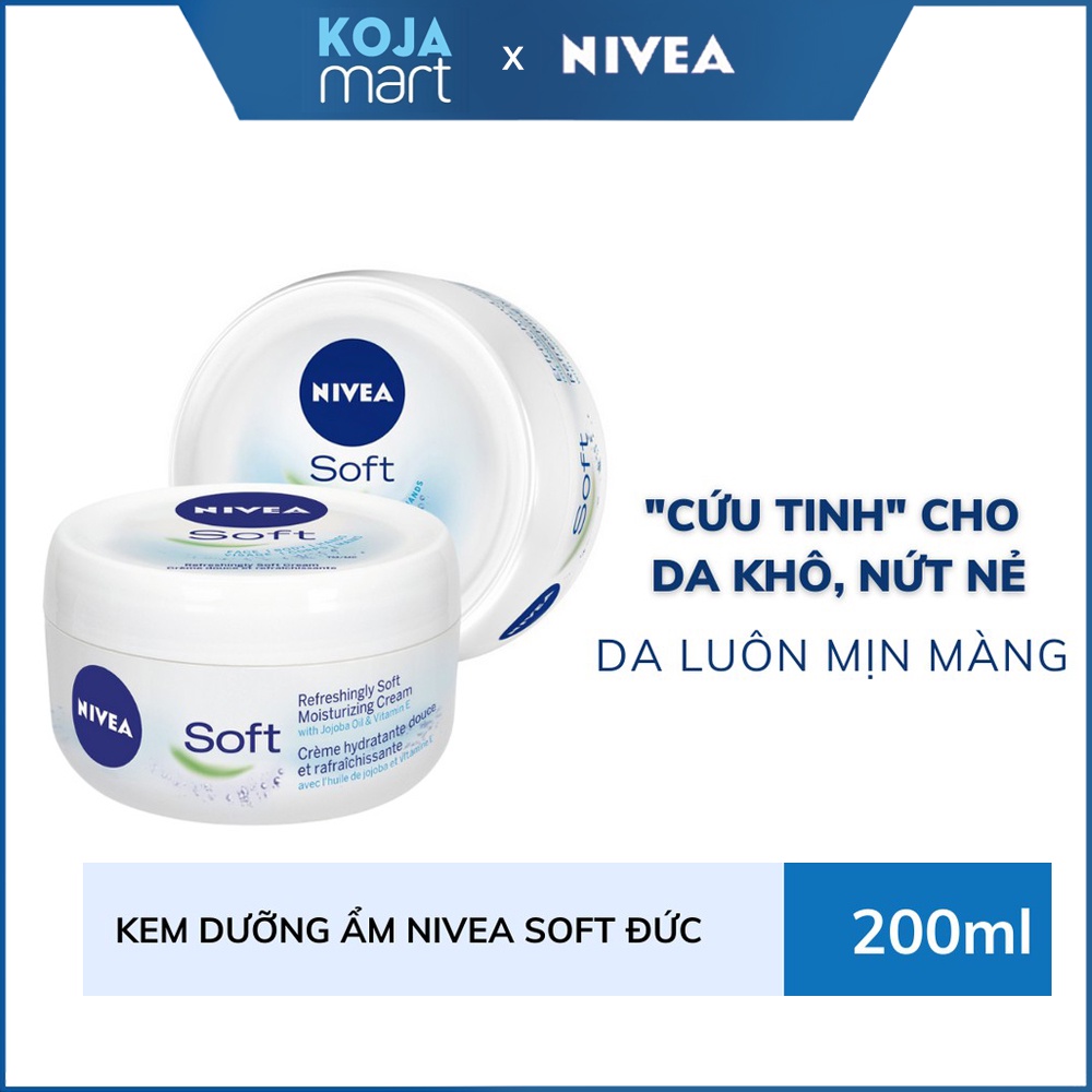 Kem dưỡng ẩm chuyên sâu Nivea Soft nhập khẩu Đức 200ml