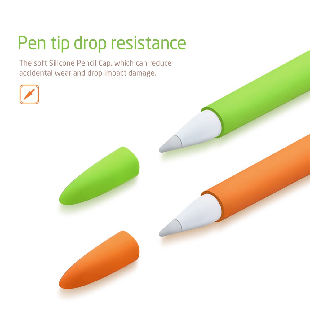 Vỏ bọc bút cảm ứng silicon hình cây giá đỗ có 6 màu khác nhau cho Apple Pencil 2/1