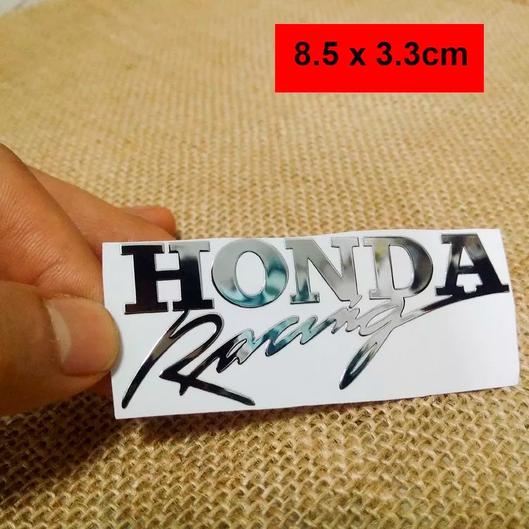 Tem inox HONDA RACING dán xe MS015