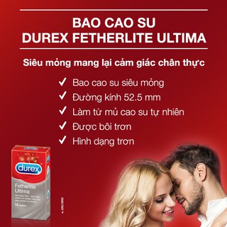 { FREESHIP} Bao cao su Durex Fetherlite Ultima 12 bao