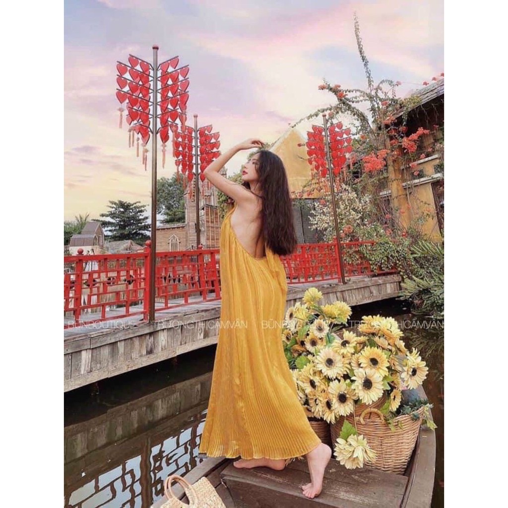 Đầm Maxi Voan Dập Ly Nhiều Màu Đi Biển Du Lịch Chụp Ảnh Sống Ảo Cực Sang Bin Sports MA007