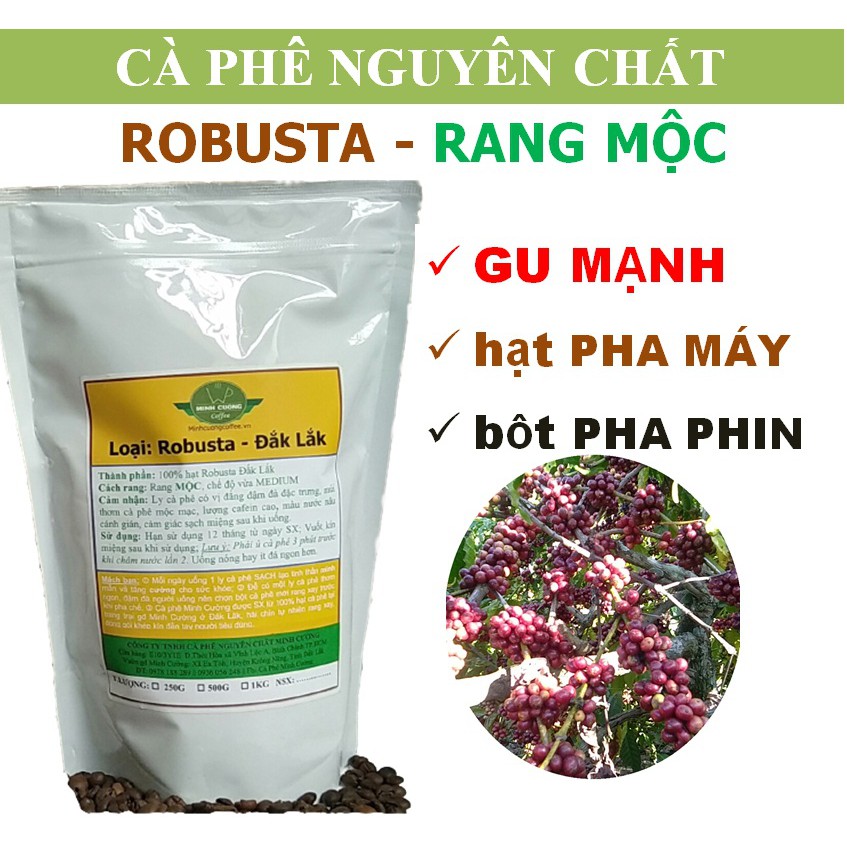 500Gr Cà phê hạt rang mộc – Cam kết: 100% nguyên chất cafe Robusta Buôn Ma Thuật Đăk Lăk