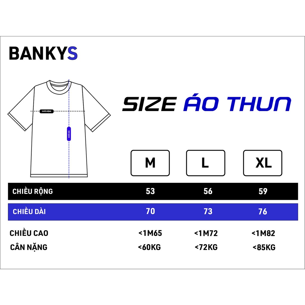 Áo phông unisex trơn basic phom rộng BANKYS tay lỡ BKBS dành cho nam nữ