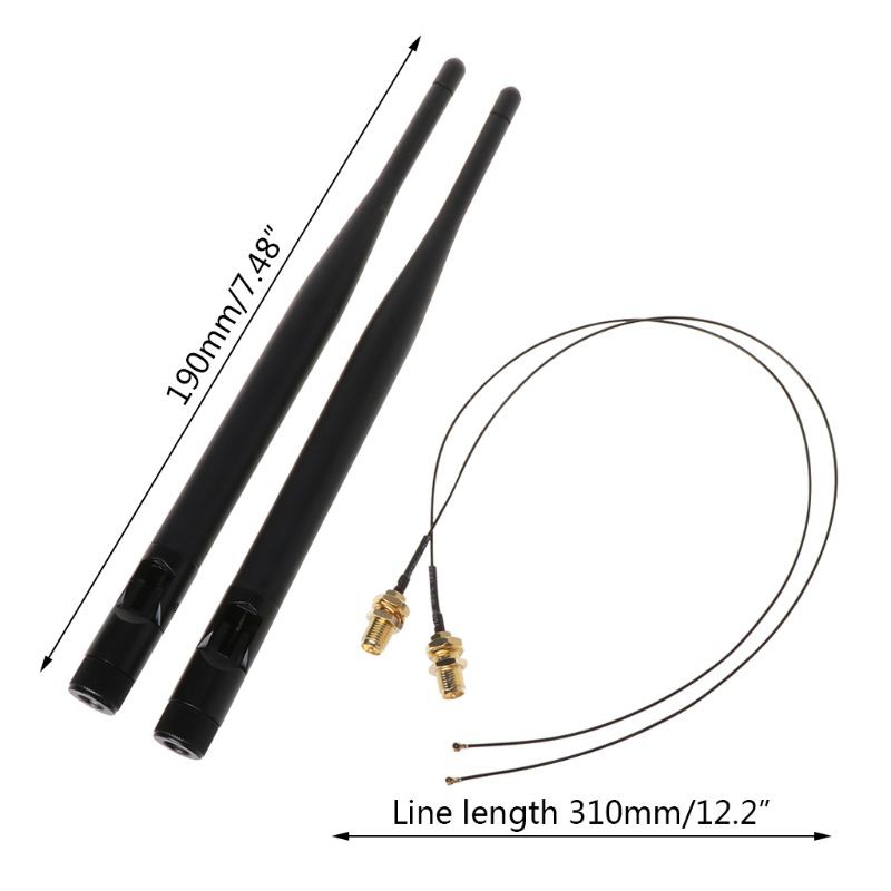 Ăng Ten Thu Wifi Alli 2x 6dbi M.2 Ipex Mhf4 U.Fl Sang Rp-Sma Wifi Cho Intel Ac 9260 9560 8265 8260 7265 7260 Ngff M.2