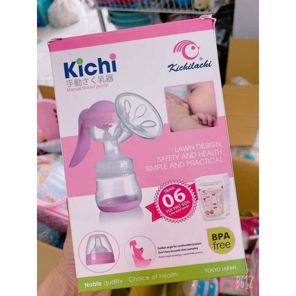 {CHÍNH HÃNG} - Máy Hút Sữa Bằng Tay kichilachi, tặng kèm 6 túi trữ sữa 250ml