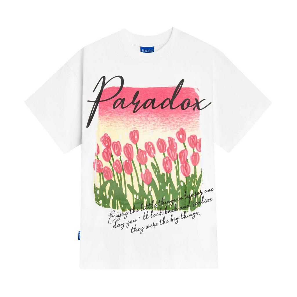 Áo thun form rộng Paradox tay lỡ - Unisex - In hình - ENJOY LIFE - Đen, Trắng