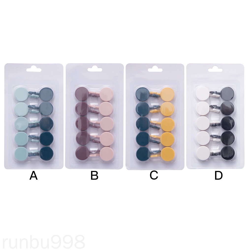 Set 10 Móc Treo Đồ Dán Tường Bằng Nhựa Tự Dính Tiện Dụng Cho Nhà Bếp / Phòng Tắm Runbu998