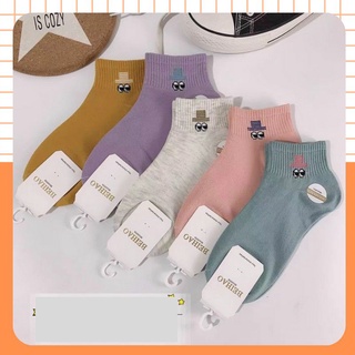 Sét 5 đôi tất nữ cổ trung cotton dầy dặn
