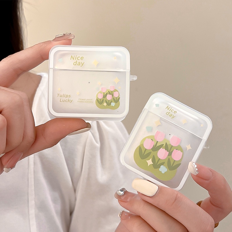 Vỏ Bảo Vệ Hộp Sạc Tai Nghe Bluetooth airpods 2 / 3 Bằng Silicon tpu Hình Vuông Phong Cách Hàn Quốc