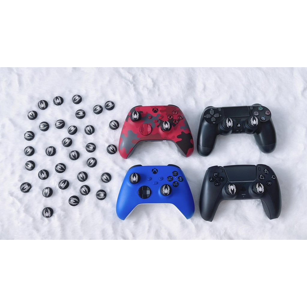 Set 2 Núm Bọc Analog Cho Tay Cầm Ps5 / Ps4 / Xbox Phiên Bản Nhện Đen