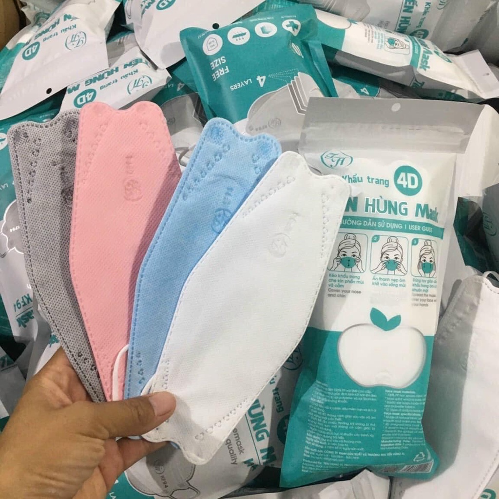 Thùng 300 Chiếc Khẩu trang 4 Lớp KF94 Tiến Hùng Chống Bụi Mịn Và Kháng Khuẩn Hàng Cao Cấp Hàn Quốc