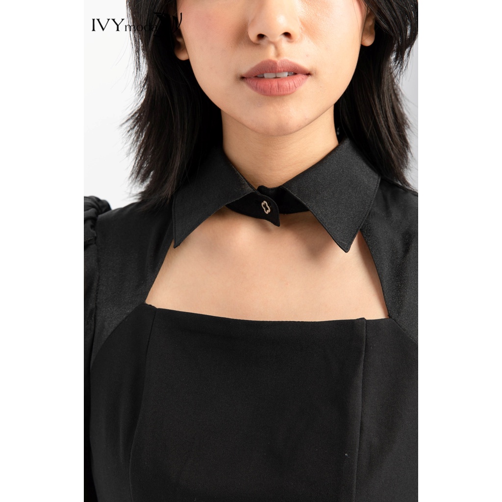 Đầm ôm phối voan IVY moda MS 48B8497
