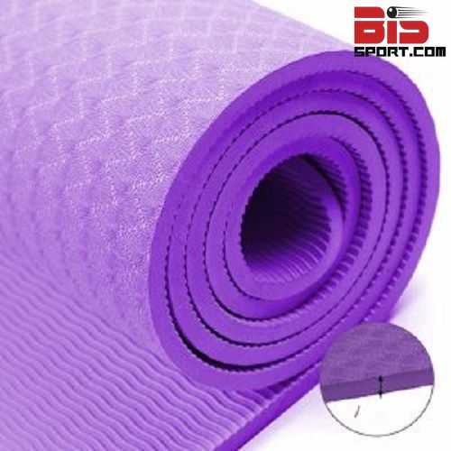 Thảm Tập Yoga TPE dày 8mm Chống Trượt - Thảm Tập Thể Dục, Gym  - tham tập yoga- Cực Êm, Bám Dính Sàn - Màu Tím