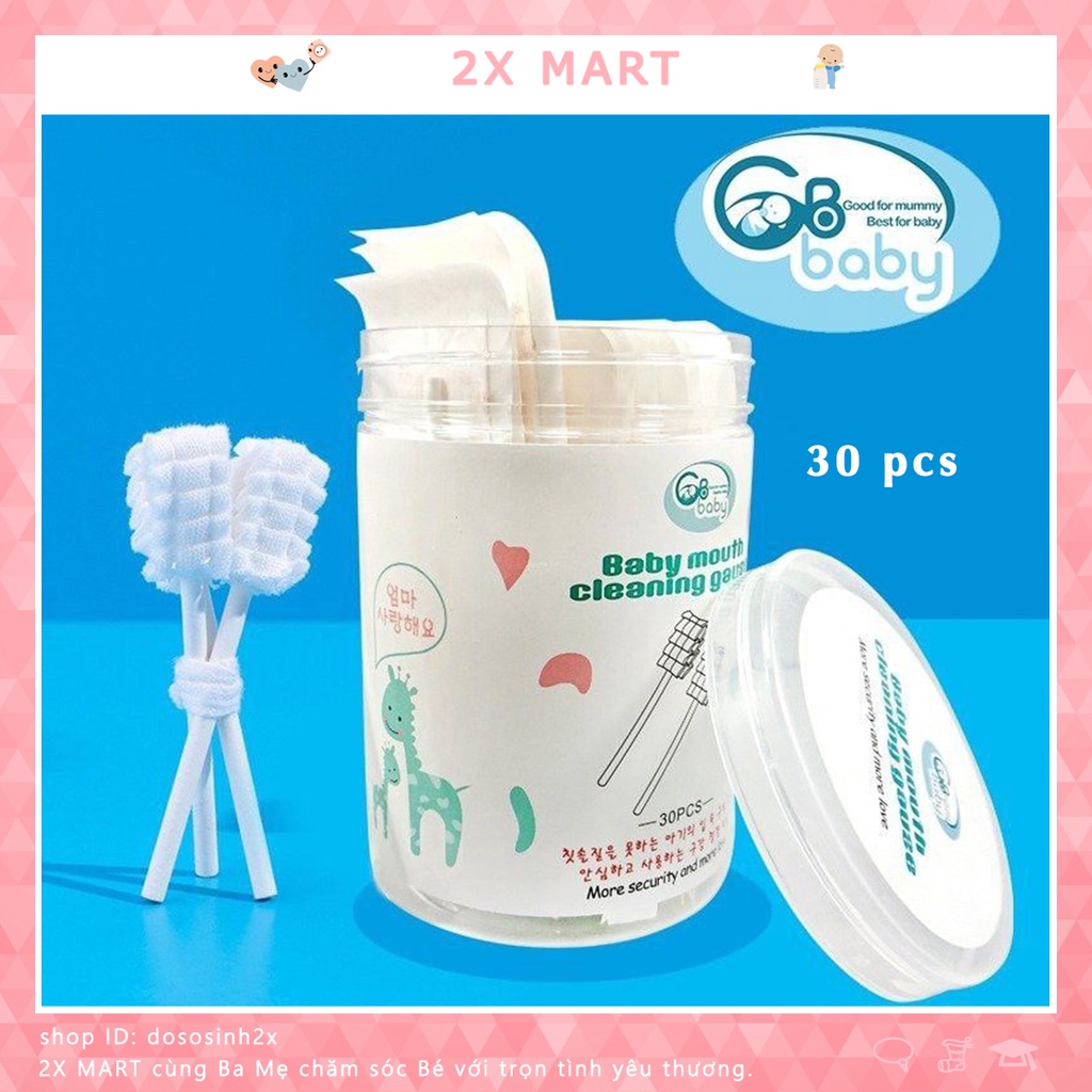 Rơ lưỡi GB baby tưa lưỡi gạc dạng que vệ sinh cho bé 30 pcs chính hãng 2X MART