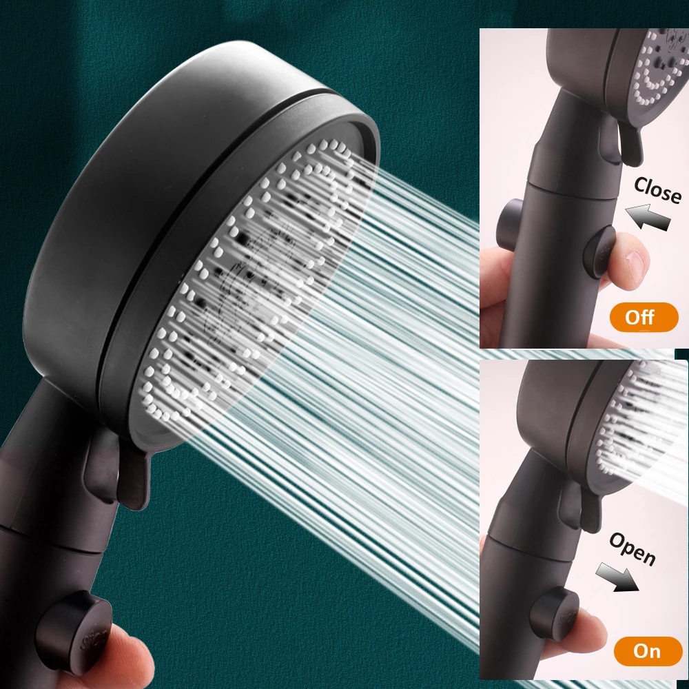 Đầu Vòi Hoa Sen Áp Suất Cao Điều Chỉnh Được 5 Chế Độ Tiết Kiệm Nước Kèm Giá Đỡ Cho Phòng Tắm