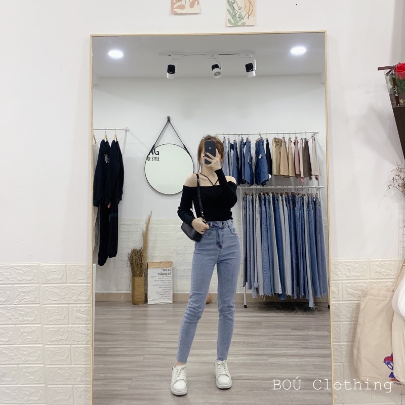 (Ảnh thật) Quần jean ôm 2 màu chuẩn dáng dành cho nữ