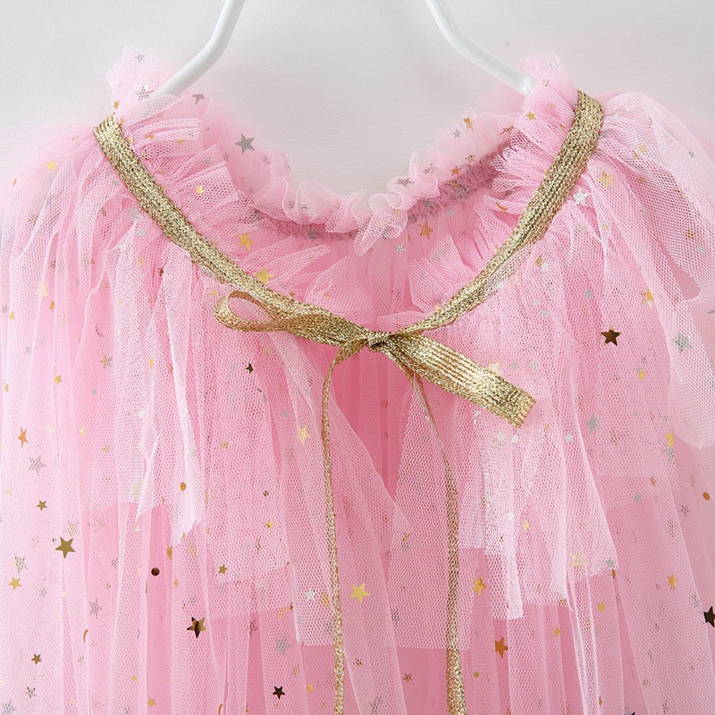 Áo Choàng Công Chúa Elsa Anna Rapunzel Aurora Bằng Vải Tuyn Đính Sequin Lấp Lánh Dành Cho Bé Gái Trong Tiệc Halloween