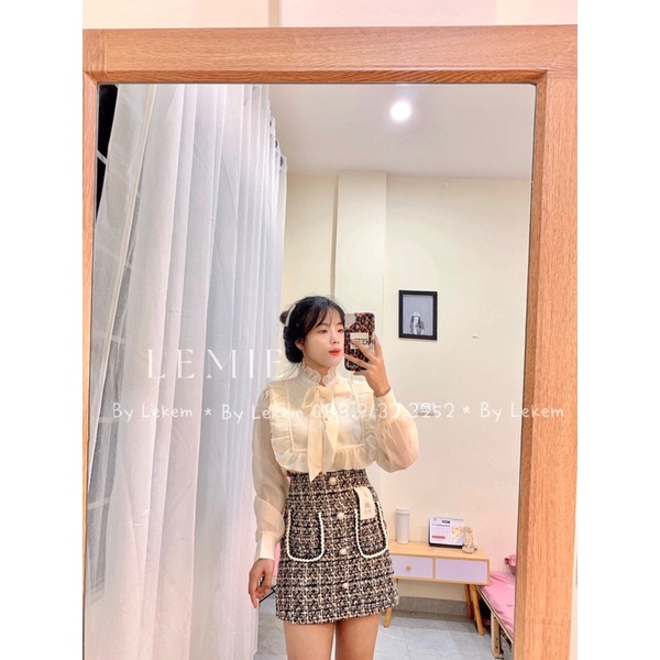 Áo Sơ Mi Tiểu Thư Cổ Thắt Nơ Siêu Xinh Ảnh Thật Lekemqc ❤️ | BigBuy360 - bigbuy360.vn