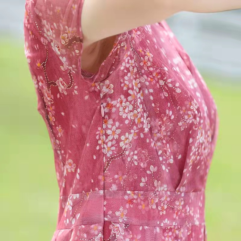 Đầm Họa Tiết Hoa Thời Trang Cho Phụ Nữ Trung Niên