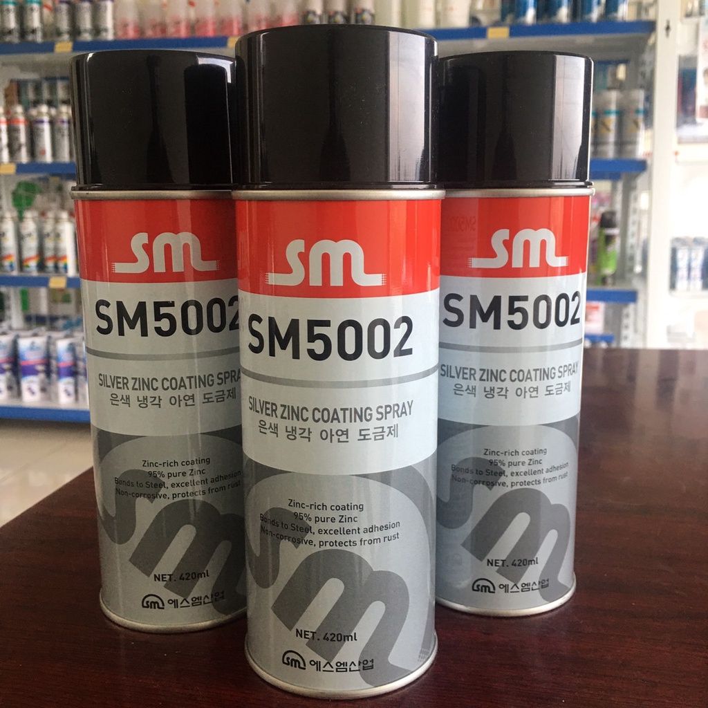 Sơn xịt mạ kẽm SM-5002 420ml Nurichem Hàn Quốc