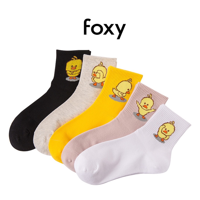 Tất Nữ Cổ Ngắn Vớ Nữ Cổ Ngắn Vịt Vàng Dễ Thương Hottrend Foxy - FOS019