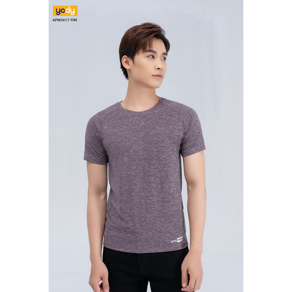 Áo thun YODY Nam không cổ cotton coolmax raglan mềm mại thấm hút - APM3617