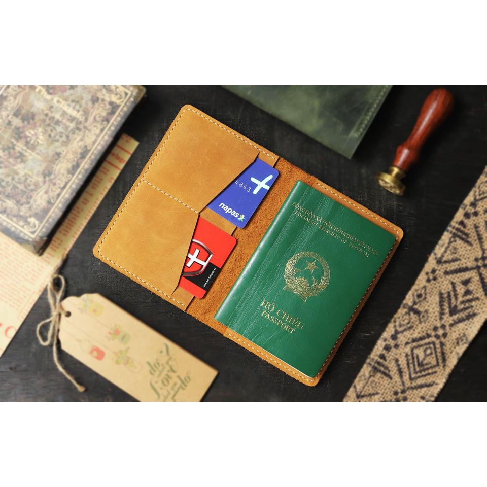 Bóp Đựng Passport Cover Xanh Đen Tiện Lợi