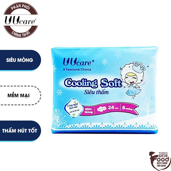 Băng Vệ Sinh Ban Ngày UUcare Young Girl Series Cooling Soft 24cm (8 Miếng) [che tên sản phẩm khi giao hàng]
