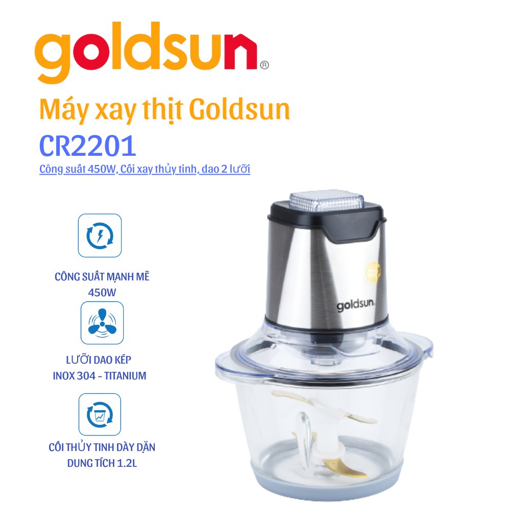 Máy xay thịt Goldsun CR2201 - Hàng chính hãng - Bảo hành 12 tháng toàn quốc - Máy chế biến thực phẩm | FptShop.store