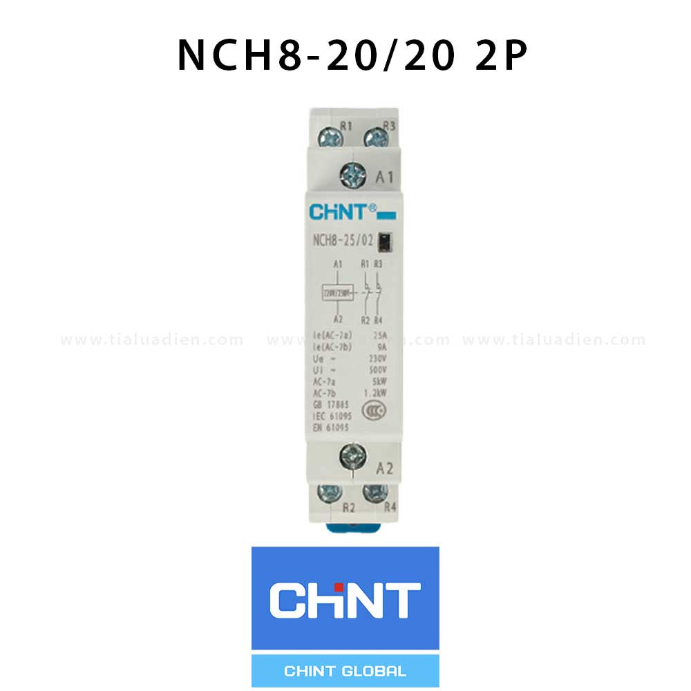Khởi động từ 1 pha CHINT NCH8-25/20 25A dùng cho gia đình