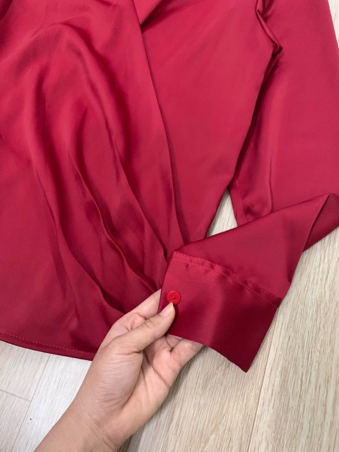 Áo somi vạt chéo, áo somi lụa không nhăn