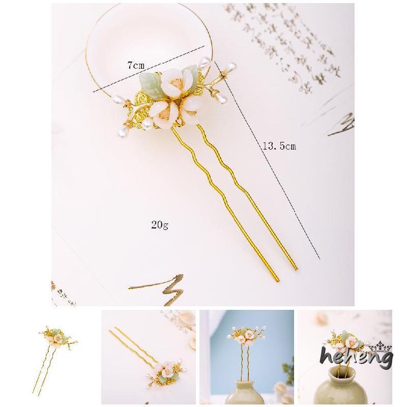 Trâm Cài Tóc Đính Ngọc Trai Giả Phong Cách Cổ Điển Cho Nữ