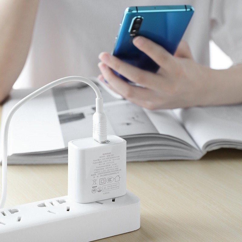 [CÁP MICRO] Bộ Sạc Nhanh Hoco C69 22.5W Sạc Nhanh QC3.0, VOOC, DASH, SUPER CHARGE - BH 1 Năm Chính Hãng - Hưng Long PC