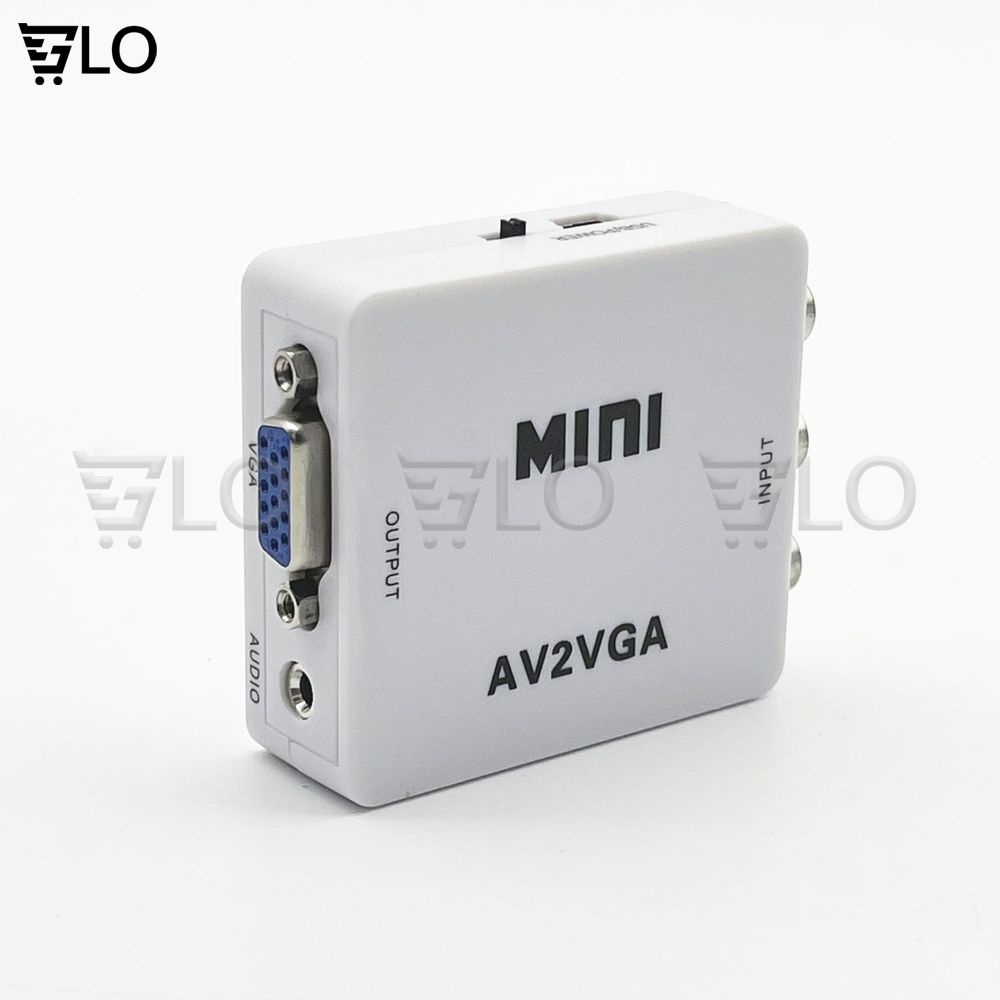 Box Chuyển AV Ra VGA Mini, Bộ Adapter AV2VGA Chuyển Đổi AV Sang VGA, Bộ VGA2AV Chuyển VGA Sang AV