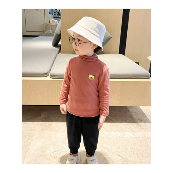 Áo thun giữ nhiệt dài tay cổ lọ 3 phân trẻ em nhiều màu hình ô tô, hình gấu cho bé trai