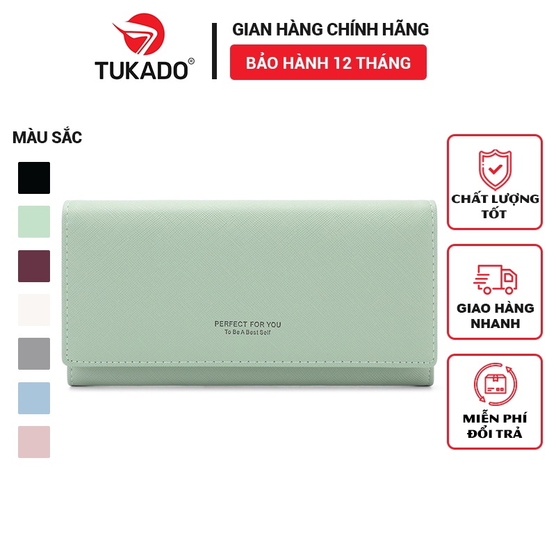 Ví dài nữ cầm tay thời trang PERFECT FOR YOU đựng tiền điện thoại da xước cao cấp cực đẹp giá rẻ PFY31 - Tukado