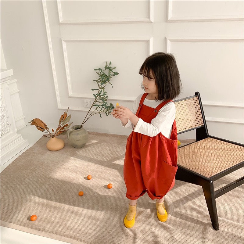 Very cute girls' bib pants casual fashion trendy