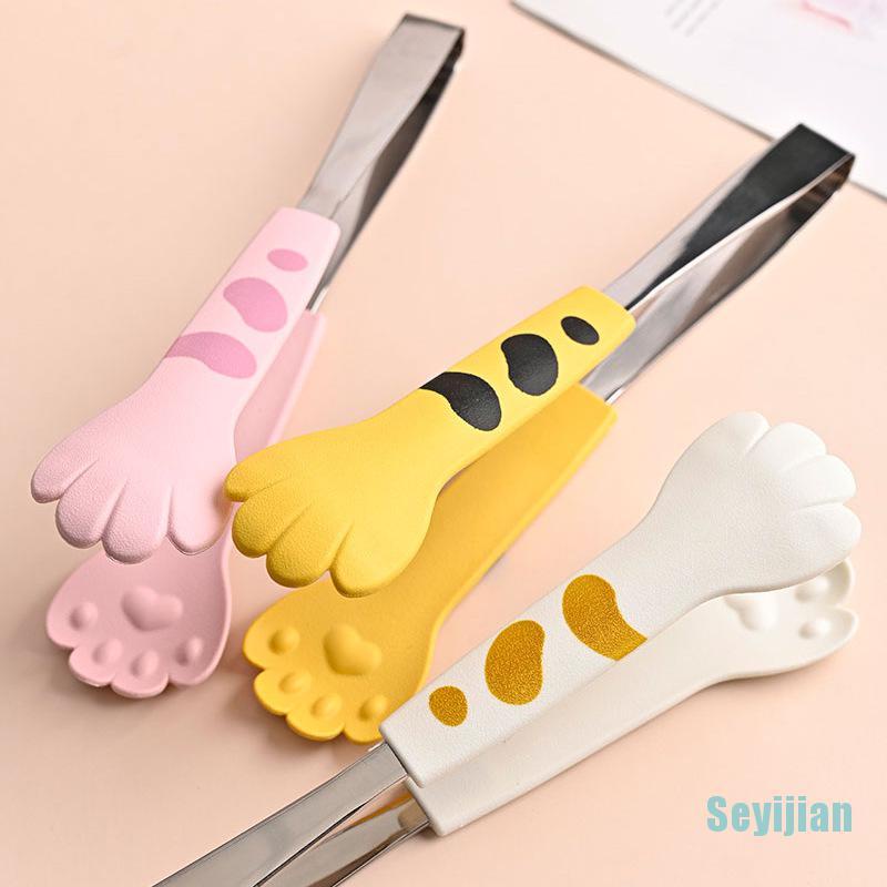 Kẹp Gắp Thức Ăn Bằng Thép Không Gỉ Hình Chân Mèo Dễ Thương