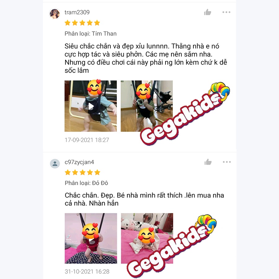 Combo 2 trong 1 Xích đu và Nhún nhảy - Mã GGK-L-JS - GEGAKIDS