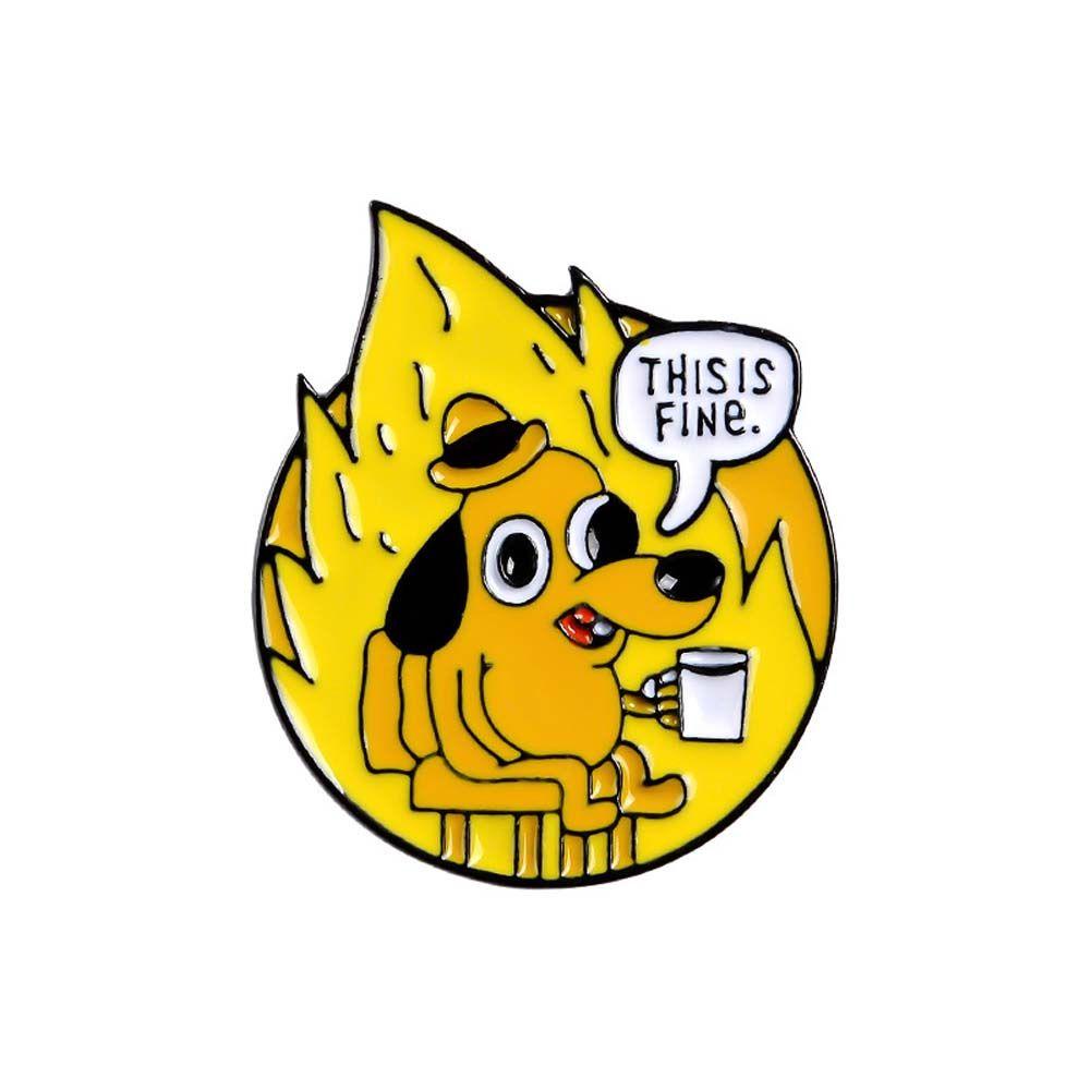 Mmluck Ghim Cài Áo Hình Nhân Vật AnimeTHIS IS FINE Vui Nhộn Cổ Điển